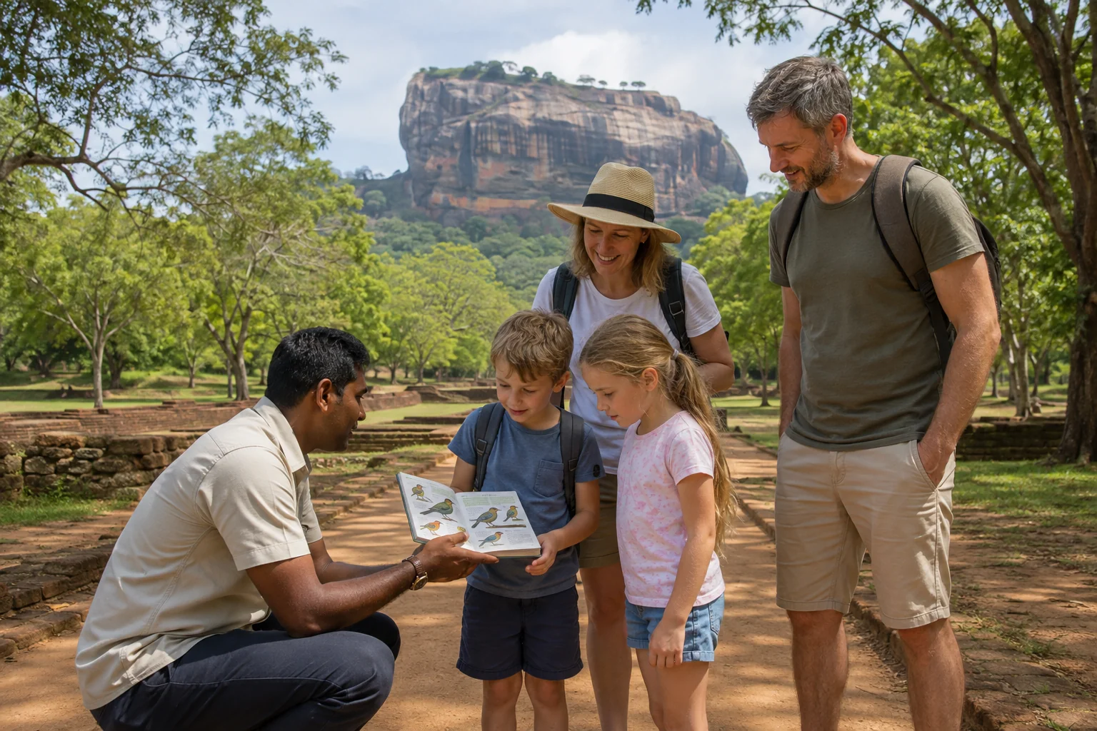 Wavion Lanka guide leading a birdwatching excursion at Sigiriya